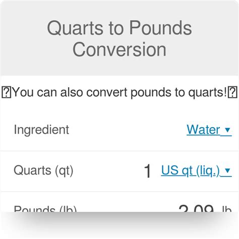 32 quarts to pounds - 1 quart: ¼ gallon: 32 fl oz: 946 mL: 8 cups: 4 pints: 2 quarts: ½ gallon: 64 fl oz: 1893 mL: 16 cups: 8 pints: 4 quarts: 1 gallon: 128 fl oz: 3785 mL . Dry Measurement Conversions. TEASPOONS TABLESPOONS CUPS FLUID OUNCES ... 32 oz: 2 lbs: 907 g: Metric Volume Conversions vs. Imperial . In the United States, you will find that most recipes …